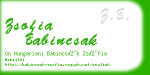 zsofia babincsak business card
